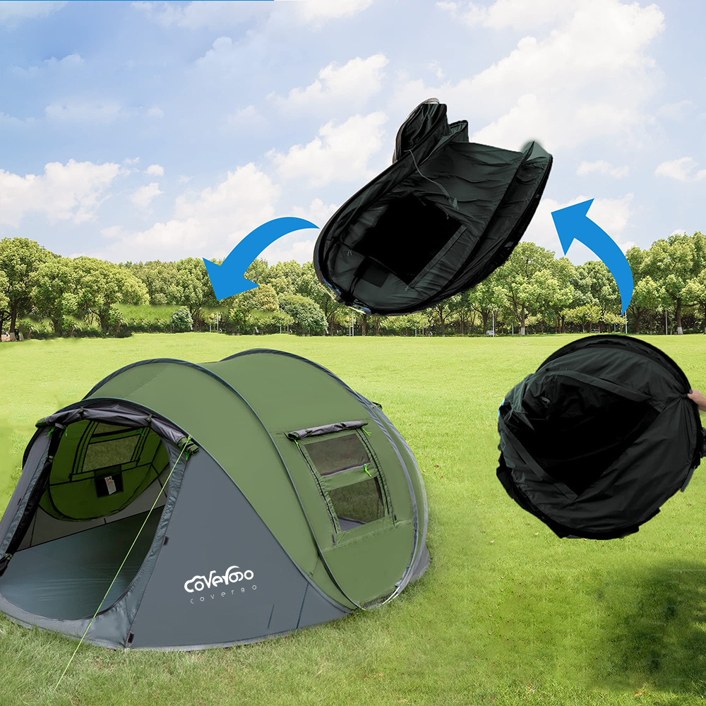 Custom Family Camping Outdoor Waterproof 2 Or 4 or 6 or 8 Person Portable Automatic Instant Pop Up Tent