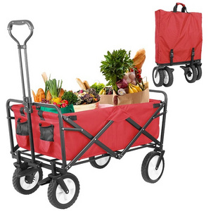 Utility Adjustable Handle Collapsible Foldable Folding Dog Beach Wagon Cart