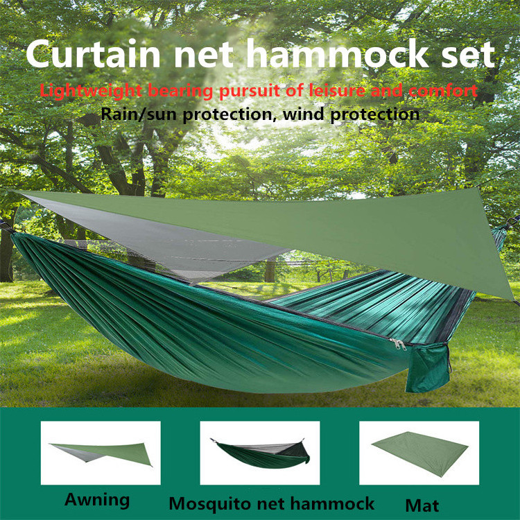 Wholesale Outdoor Foldable Double Flat Tree Hanging Rain Fly Waterproof Camping Hammock Tarp Tree Tent with Rain Fly