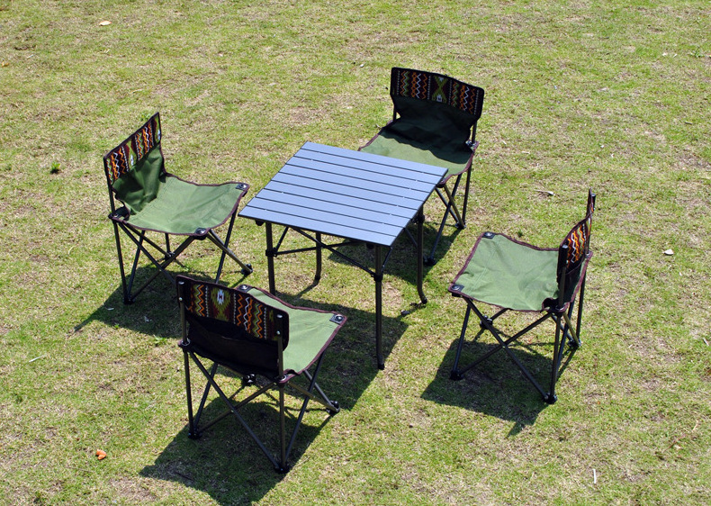 Custom Adjustable Aluminum Fold Garden Picnic Folding Outdoor Camping Beach Table Chair and Table Set with Table