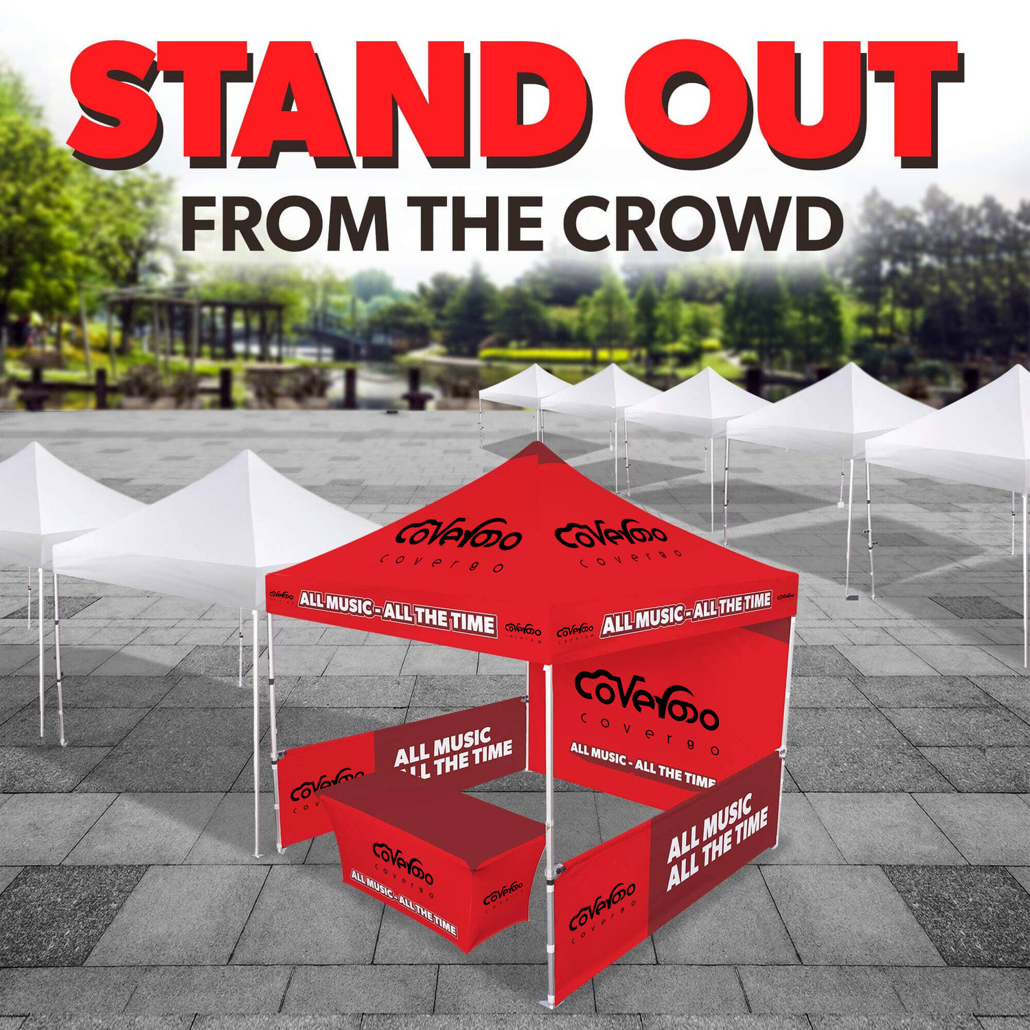 Printed 10x15 Popup Booth Advertising Tenttable Waterproof Outdoor Exhibition 5x5 Canopy Pop Up Aluminum Trade Show Tents