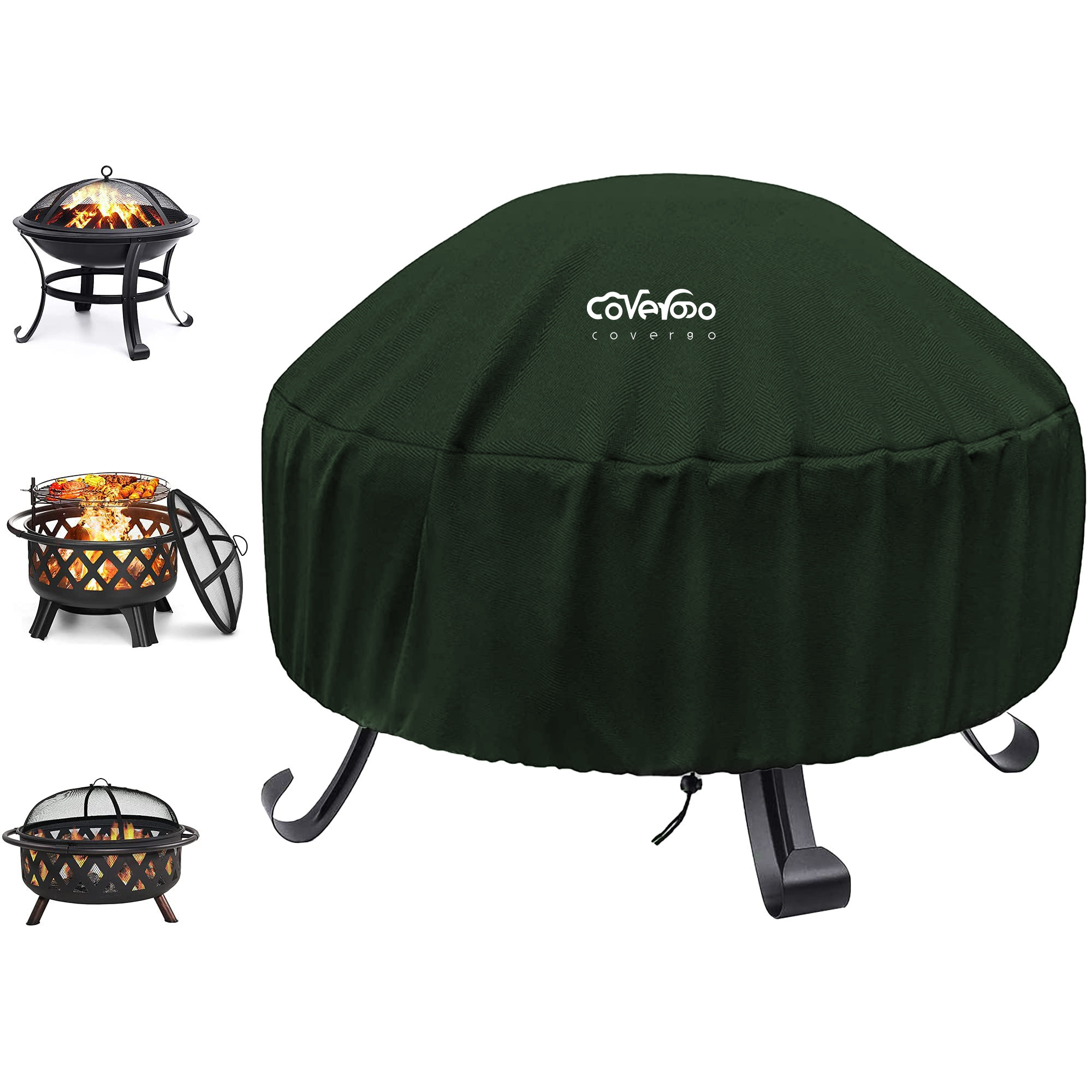 Heavy Duty Waterproof Dustproof Round Outdoor Patio Fire Pit Cover