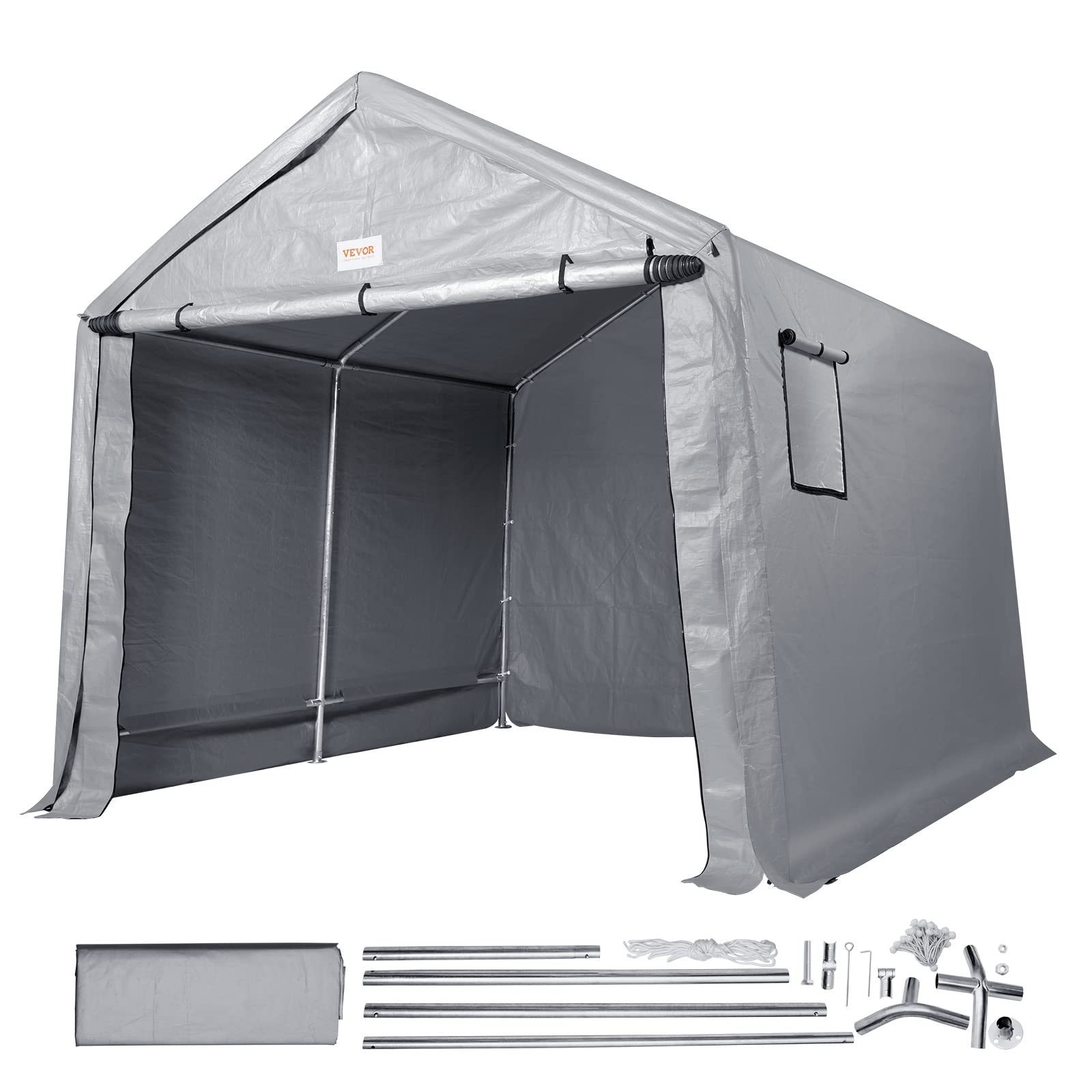 6' x 3' 8' x 8' 10' x 10' Garden Yard Storage Portable Garage Shelter Shed for Generator, Vehicles, Motorcycle