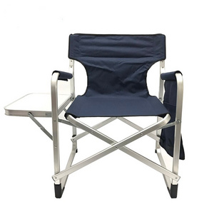 Heavy Duty Outdoor Camping Oversized Low Rocking Folding Director Chair Padded Set With Table Attached