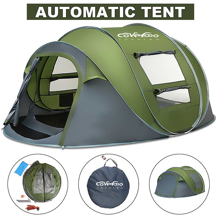 Custom Family Camping Outdoor Waterproof 2 Or 4 or 6 or 8 Person Portable Automatic Instant Pop Up Tent