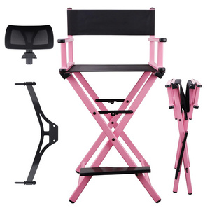 Waterproof Nylon Director Chair Beauty Shop Makeup Artist Chair Black Portable Folding Portable Folding Director Chair