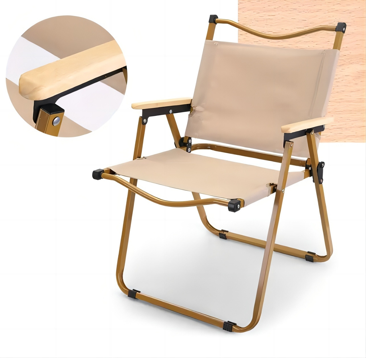 Wholesale Outdoor Furniture Portable Foldable Picnic Canvas Wood Kermit Chair Camping Folding Chair for Camping