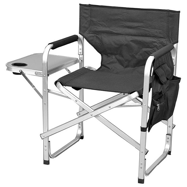 Heavy Duty Outdoor Camping Oversized Low Rocking Folding Director Chair Padded Set With Table Attached