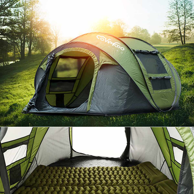 Custom Camping Outdoor Family  Waterproof 3-4 or 5-8 Person Portable Automatic Instant Tente Pop Up Tent