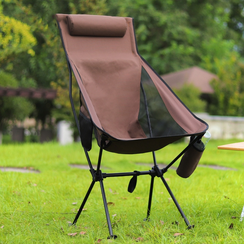 Outdoor Ultra-Light Portable Space High Back Aluminum Alloy Ultralight Light Weight Fishing Camping Folding Moon Chair