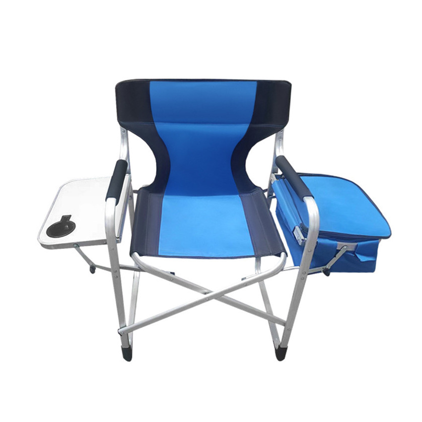 Heavy Duty Outdoor Camping Oversized Low Rocking Folding Director Chair Padded Set With Table Attached