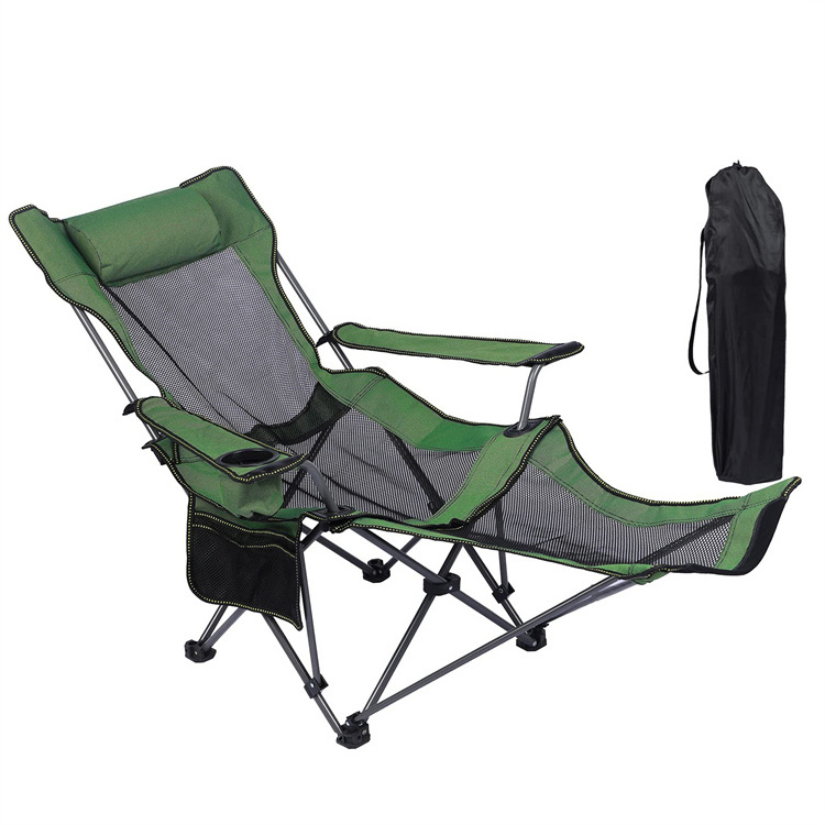 Outdoor Compact Aluminum Luxury Lounge Chaise Folding Camping Recliner Beach Chair