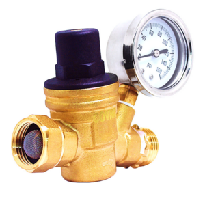 COVNA DN15 3/4" Brass RV Water Pressure Regulator RV Pressure Reducing Valve With Gauge