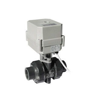 DN25 1inch UPVC DC24V Double Union Motorized Electric Ball Valve Socket Ends Two Way Mini Electric Ball Valve