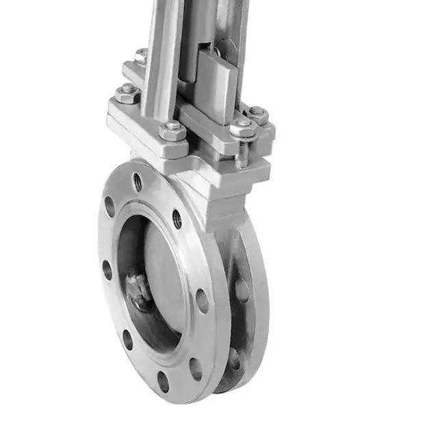 COVNA Flanged Pneumatic Knife Gate Valve 10 inch 150LB Stainless Steel Knife Gate Valve Slurry Knife Gate Valve