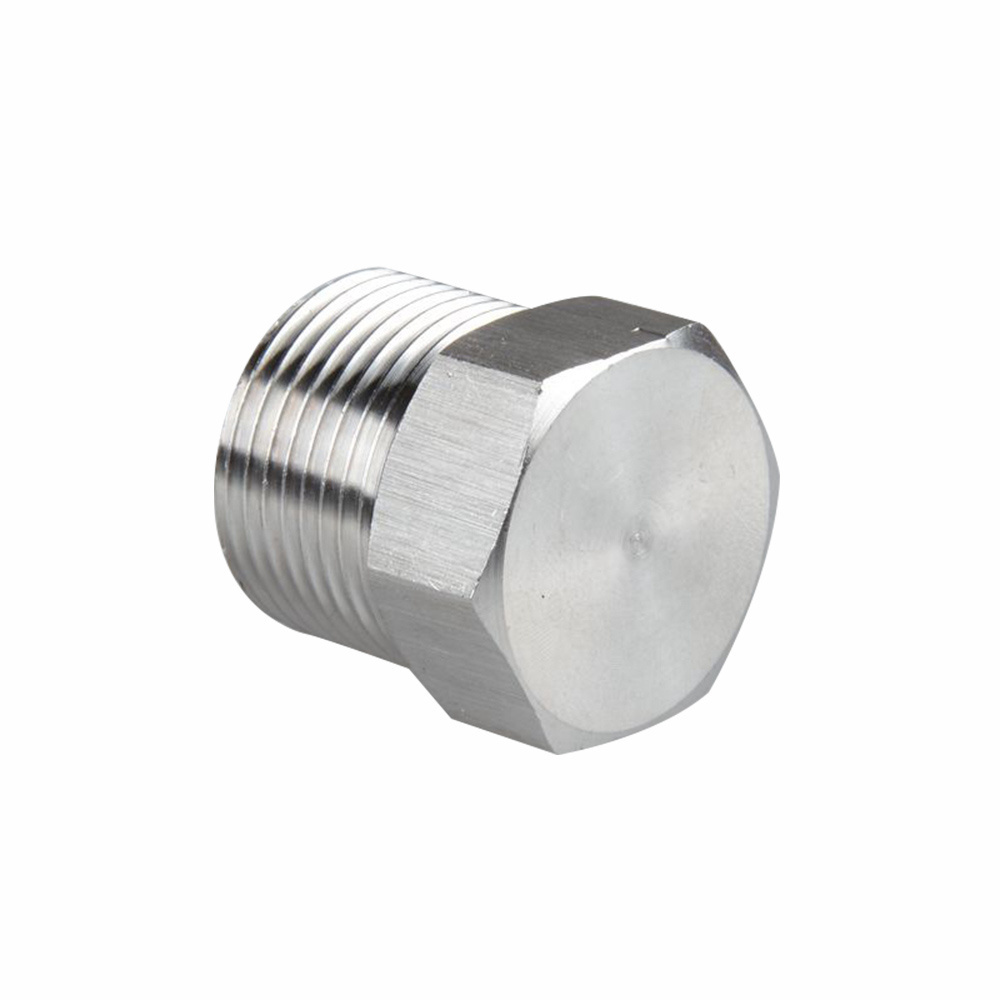 Instrumentation Stainless Steel Pipe Fittings 1/4 3/8 1/2 1 inch NPT BSPT Male Threaded Hex Head Pipe Plug