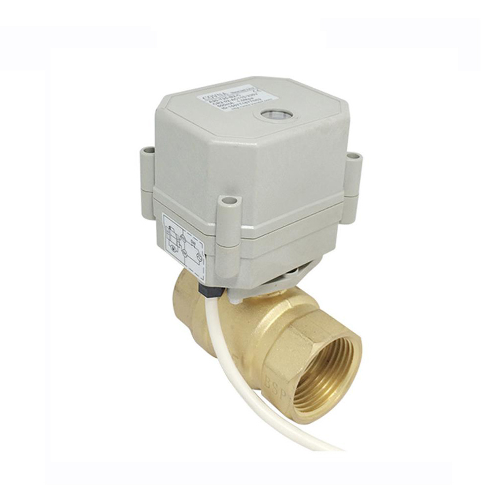 High Quality 2-Way Mini Brass Gas Motorized Electric Shut-Off Ball Valve