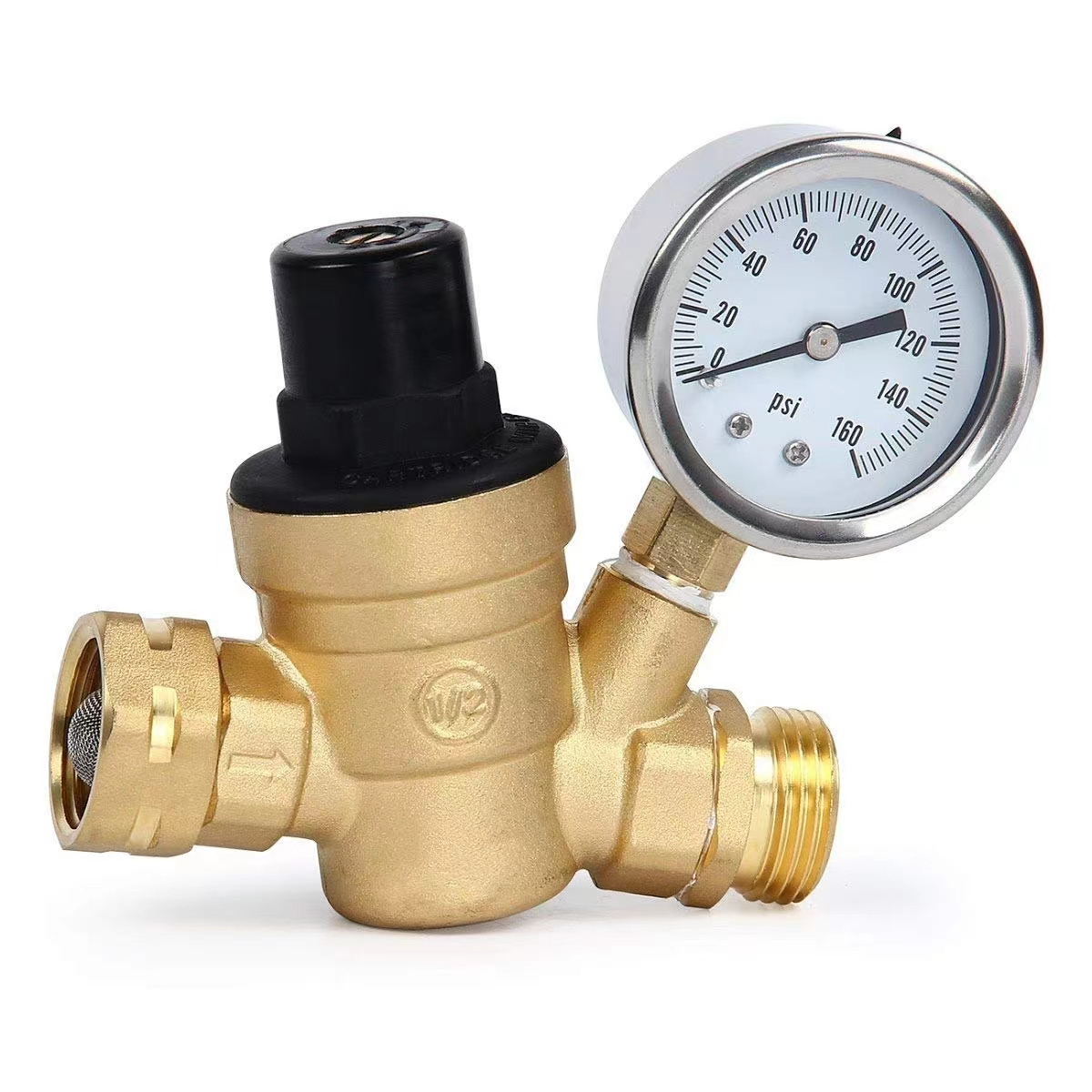 COVNA DN25 1 inch Lead-Free Brass Low Pressure RV Water pressure regulator Adjustable Adjustable Valve with Inlet Screen Filter