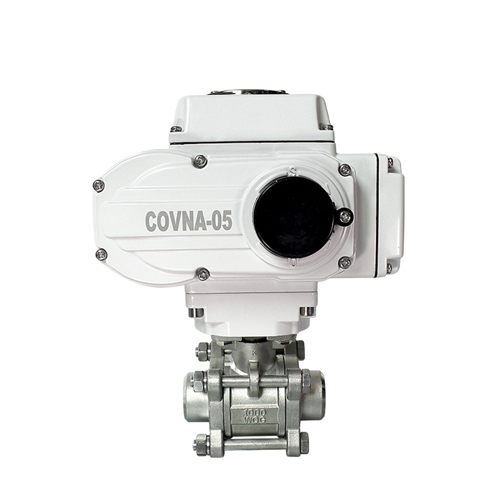 COVNA HK60-Q-3PS-H 3-Piece 2 way Stainless Steel Ball Valves Full Welded Electric Actuator Ball Valve Motorized Ball Valve