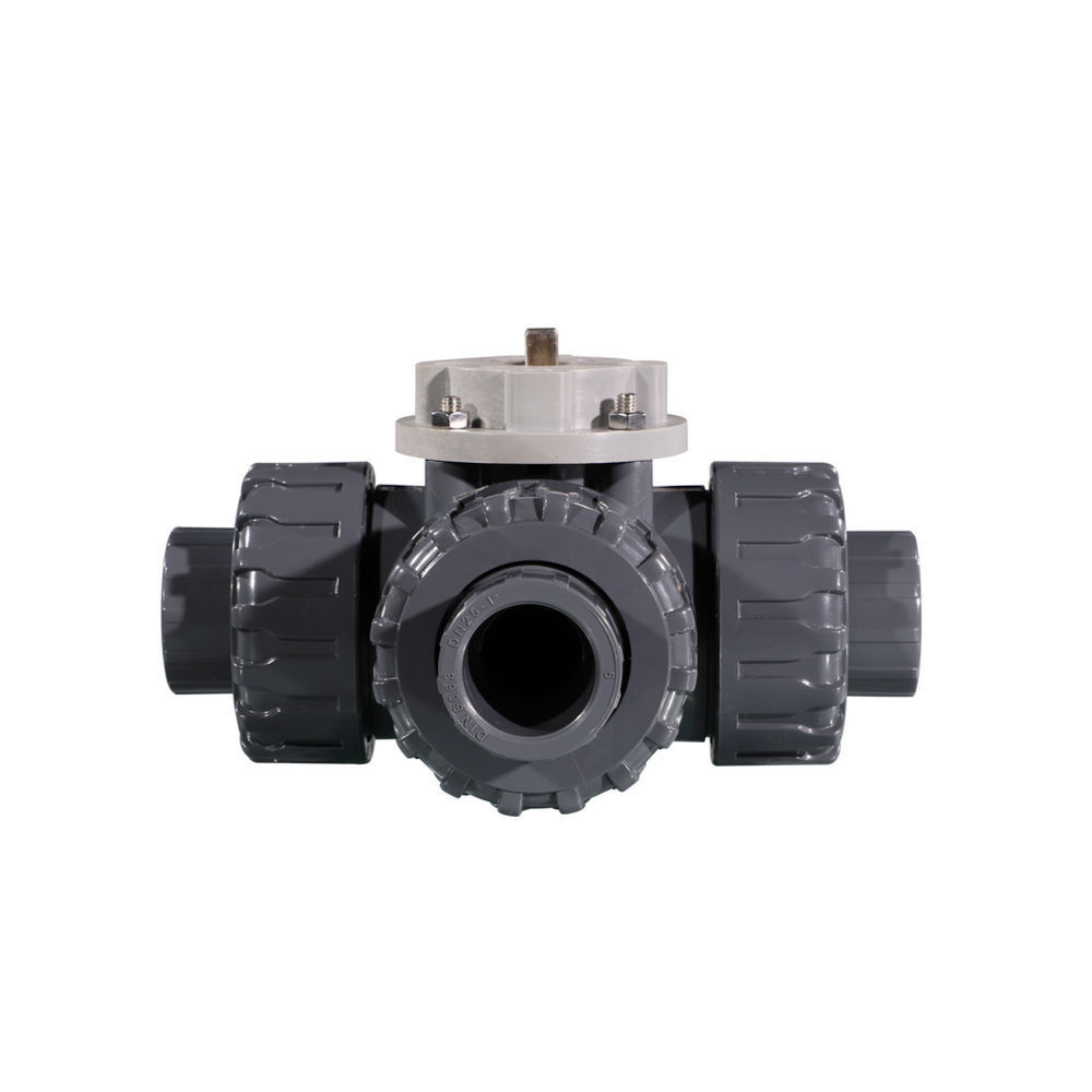 COVNA DN20 3/4 inch 3 Way T Port Lever Operated PVC Plastic True Union Ball Valve