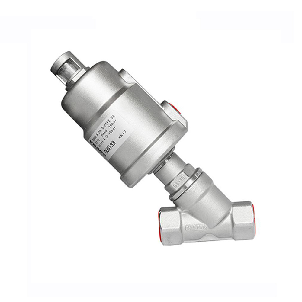 Double Acting Stainless Steel Air Water Steam Pneumatic Angle Seat Valve Air Control Angle Seat Valve