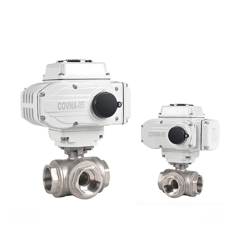 L/T Port 1/2/3 inch DN25/50/80 24vdc 12vdc 110vac 220vac 3 Way Motor Control Motorized Threaded Ball Valve