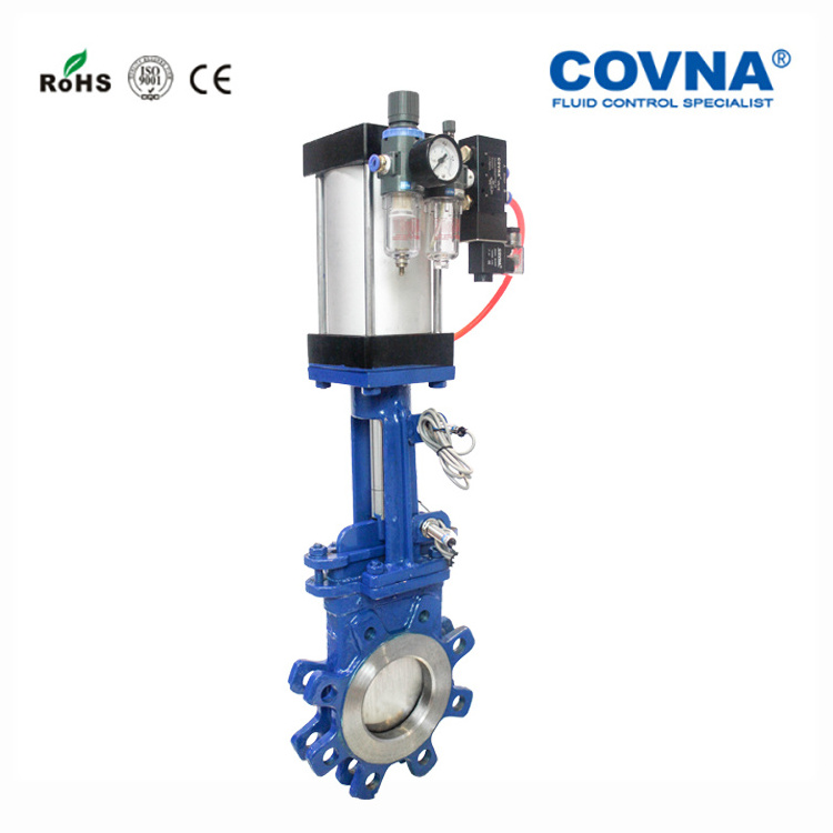 COVNA Gate Valves Non Rising Soft Linear Control Seat Hard Seat Stainless Steel 8 inch dn65 Pneumatic Knife Edge Gate Valve