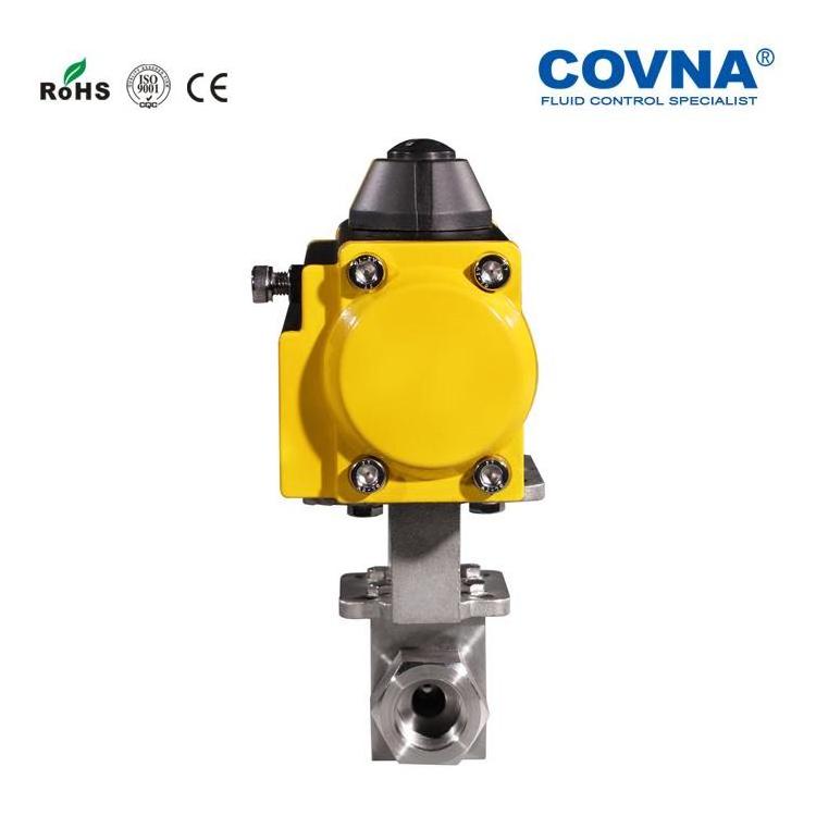 2 Ways Stainless Steel 304 Pneumatic Ball Valve High Pressure 200Bar T Port pneumatic valve