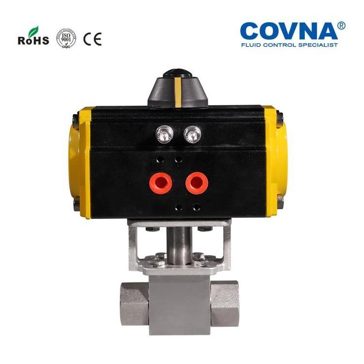 2 Ways Stainless Steel 304 Pneumatic Ball Valve High Pressure 200Bar T Port pneumatic valve