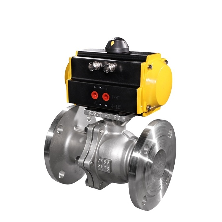 COVNA 6 inch Stainless Steel Pneumatic Control Flange Ball Valve with Mounting Flange pneumatic control valve