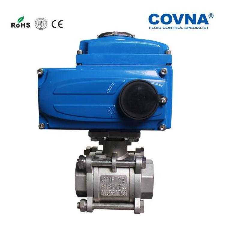 COVNA Motorized Valve Two Way HVAC Stainless Steel NPT DN 25 1 in DN 40 1.5 in Electric Actuated Ball Valves