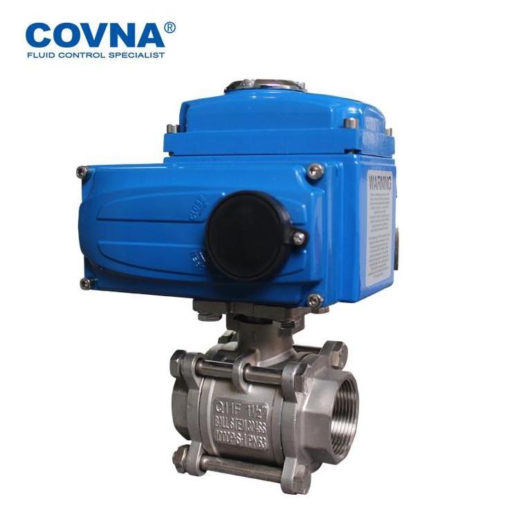 COVNA Motorized Valve Two Way HVAC Stainless Steel NPT DN 25 1 in DN 40 1.5 in Electric Actuated Ball Valves