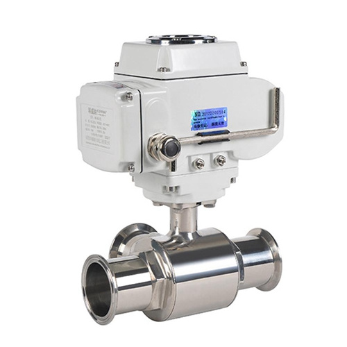 COVNA 2 inch 4 inches 3 Way Ball Valves Stainless Steel Sanitary Motorized Ball Valve 12V