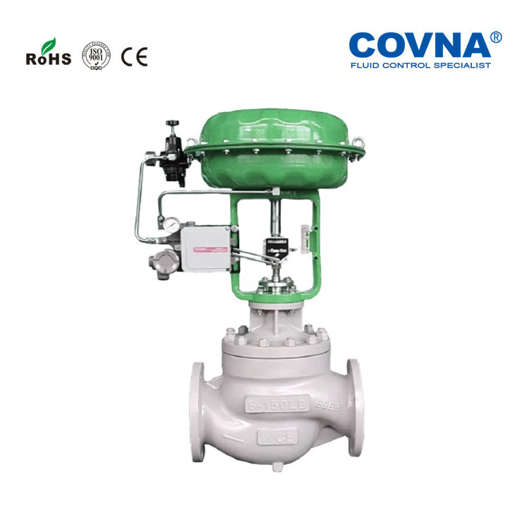 Covna Pn 16 Ss304L Control Valves Steam Flow Pneumatic Cylinder Globe Control Valve High Vibration Resistance Valve