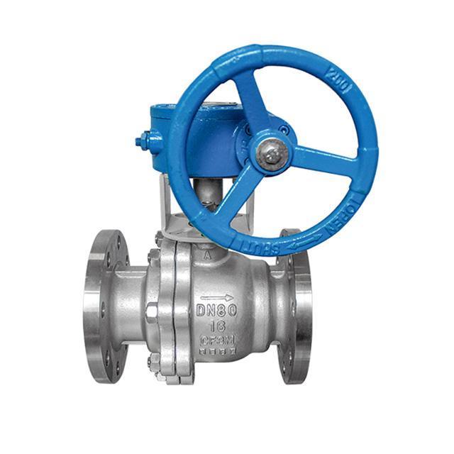 COVNA Industrial Valves 50mm SS 304/316/316L Gear Floating Flanged Type Ball Valve