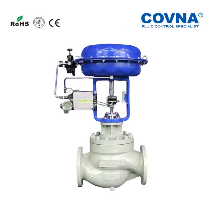 Covna Pn 16 Ss304L Control Valves Steam Flow Pneumatic Cylinder Globe Control Valve High Vibration Resistance Valve