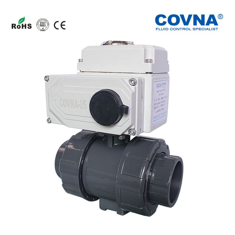 COVNA Motor Operated Actuator Valve Electric Motorized Reducing PVC Ball Irrigation Valve 4 Inch Solar