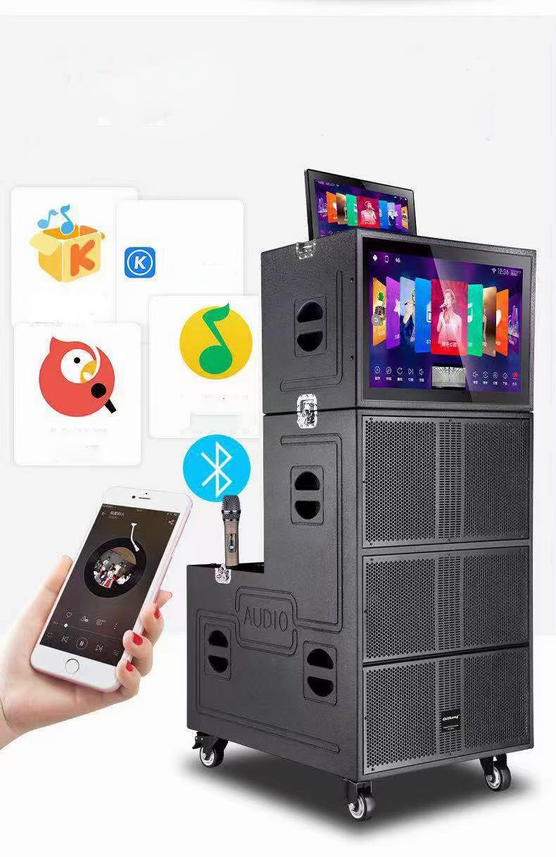 Three ways dual system KTV system Android system line array speaker for performance live broadcast