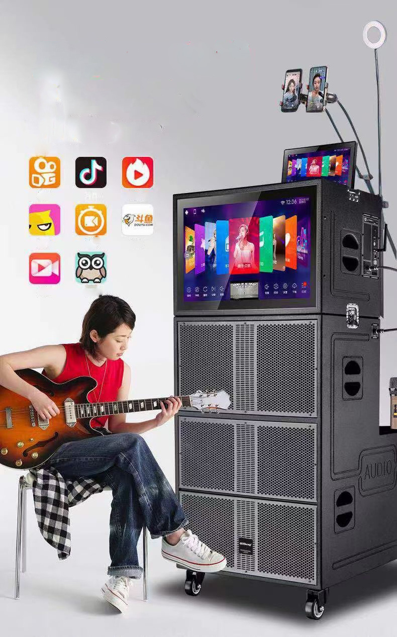 Three ways dual system KTV system Android system line array speaker for performance live broadcast