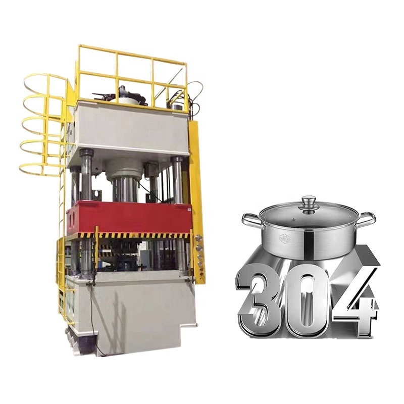 4-Column 300 Ton Hydraulic Press Machine For Dish End Pot Utensils Fry Pans Woks Making Machine For Aluminum Cookwares Sheets