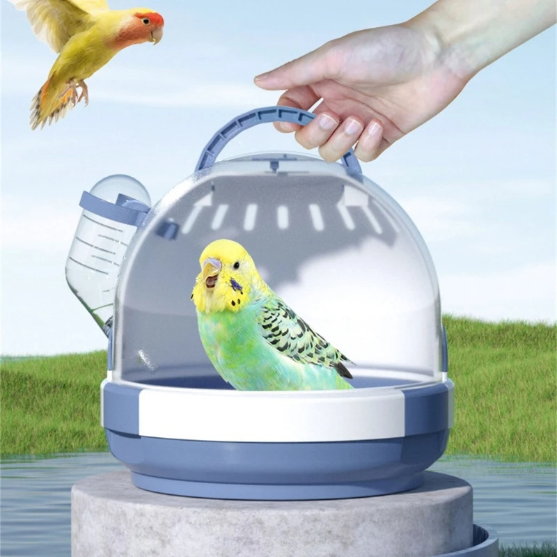 2024 Portable Clear Bird Parrot Transport Cage Breathable Bird Carrier Travel Bag Small Pet Rabbit Guinea Pig Chinchilla