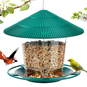 New Waterproof Gazebo Hanging Wild Bird Feeder Outdoor Container with Hang Rope Feeding House Type Bird Feeder Decor Bowls 50pcs