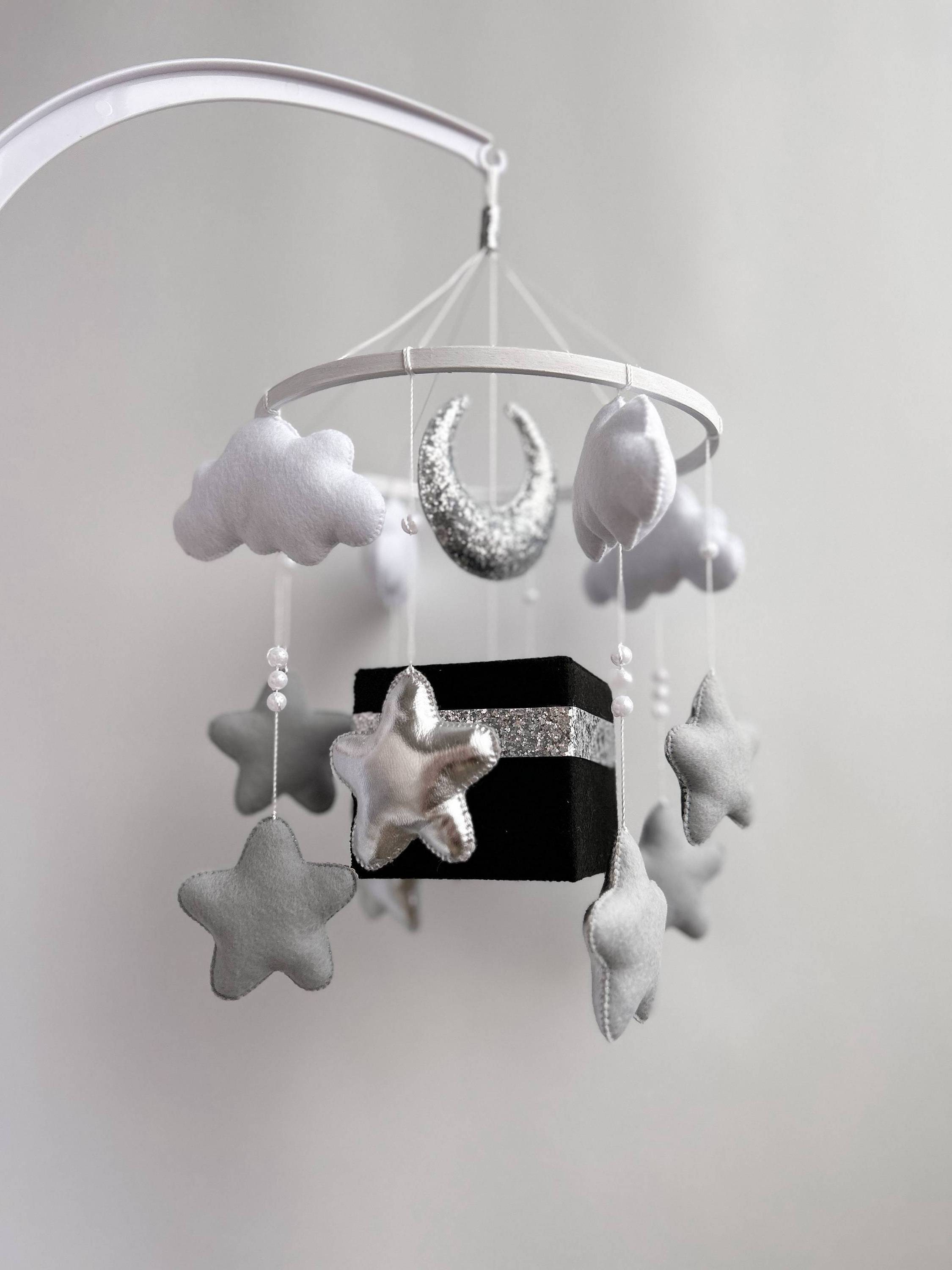 Wholesale New nursery hanging accessories felt moon and star cube Kaaba islamic cot quran baby crib mobile