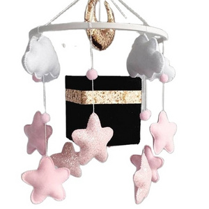 Wholesale Islamic Quran Nasheeds Baby Cot Mobile Felt Gold Moon Kaaba Star Muslim Baby Mobile