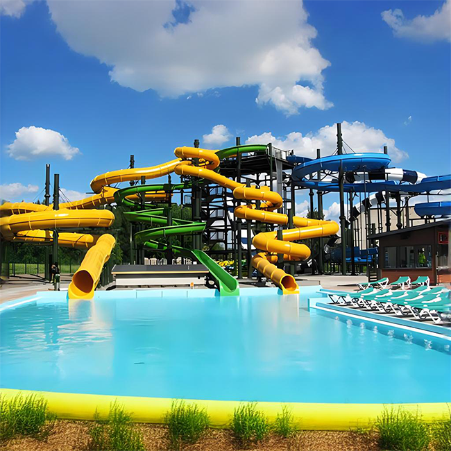 Water Park Fiberglass Slide Equipment and Large Swimming Pool Spiral Water Slide for Sale