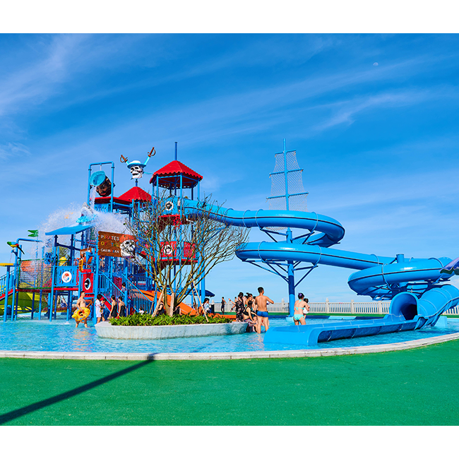 Outdoor Playground Swimming Pool Fiberglass Water Slide Water Park Large Spiral Slide Equipment