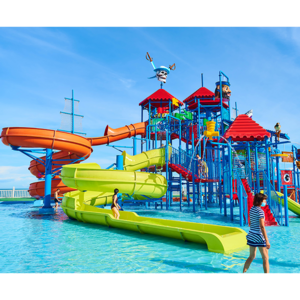 Outdoor Playground Swimming Pool Fiberglass Water Slide Water Park Large Spiral Slide Equipment