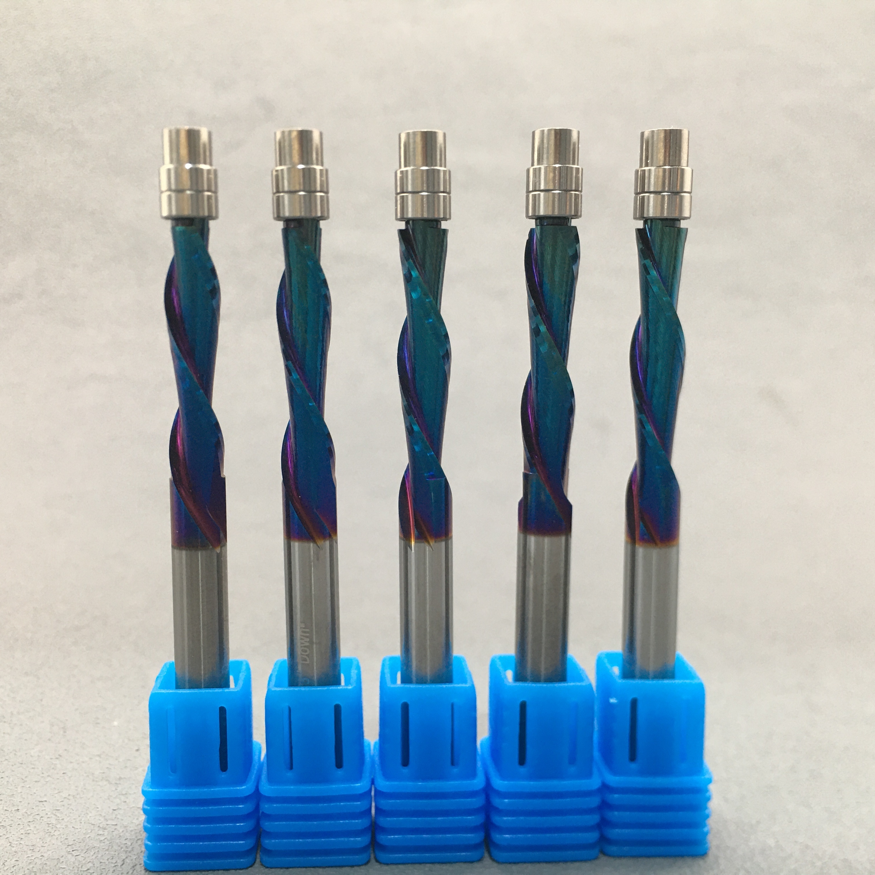 High quality Fawless Edges woodworking milling tools Carbide Upcut spiral flush Trim Router Bit with Nano-blue coated