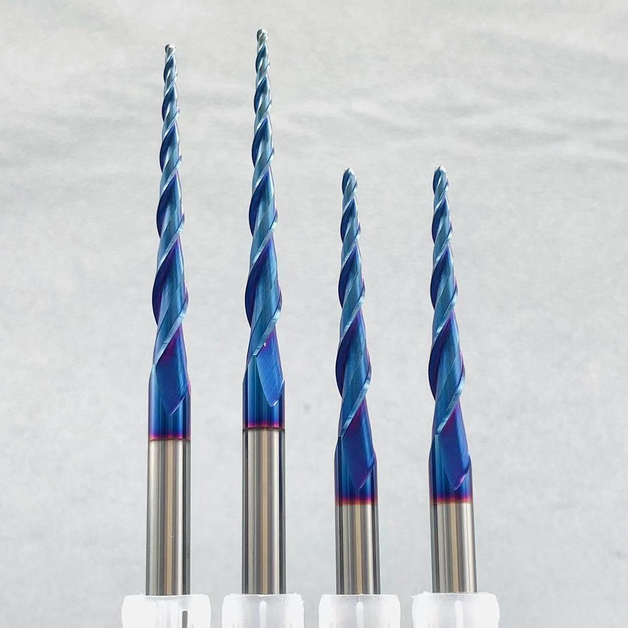 HRC65 CNC Lathe 2 fluted micro Solid Carbide tapered end mills for hardened steel,stainless steel