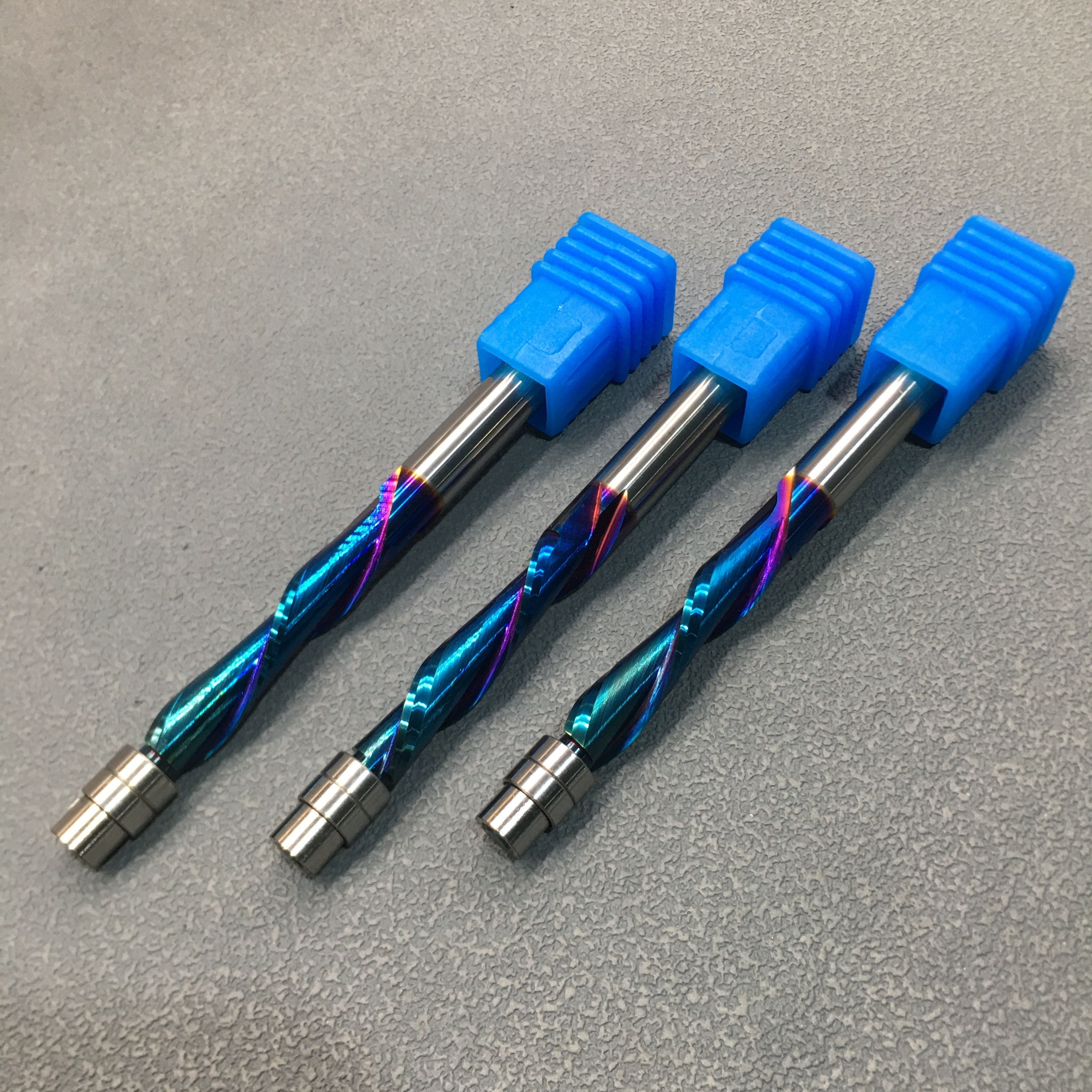 High quality Fawless Edges woodworking milling tools Carbide Upcut spiral flush Trim Router Bit with Nano-blue coated